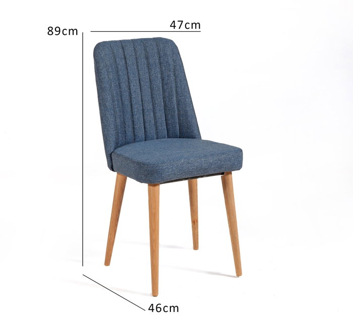 Hanah Home Vina Sandalye Azul Oscuro y Pino Atlántico